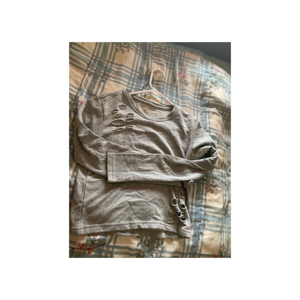 Nwot Alphalete Distressed Longsleeve Crop Top - Picture 2 of 5